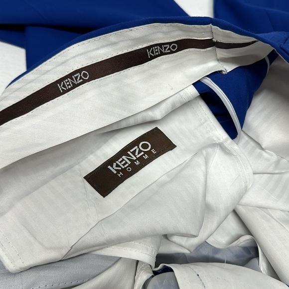 Kenzo Homme Trouser Dress Pants Pant Pleated Straight Leg Blue Mens 32 x 27" - Picture 6 of 8